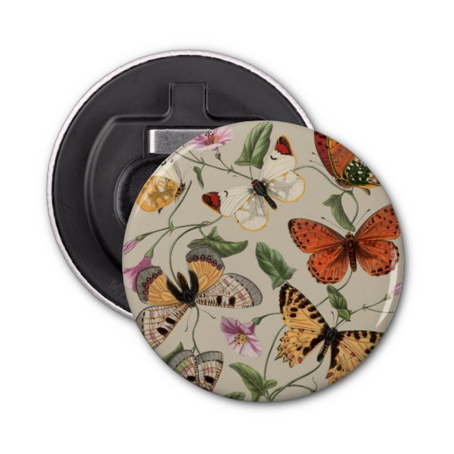 Butterfly Moth Nature Collection Drawing Bottle Opener (Front)