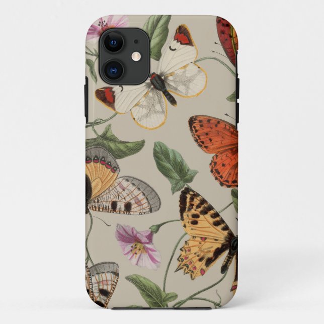 Butterfly Moth Nature Collection Drawing Case-Mate iPhone Case (Back)