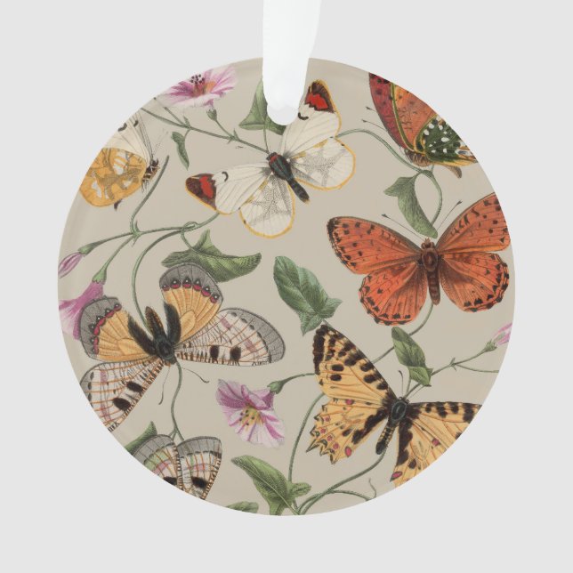 Butterfly Moth Nature Collection Drawing Ornament (Front)