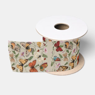 Butterfly Moth Nature Collection Drawing Satin Ribbon