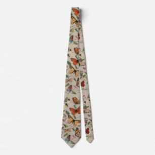 Butterfly Moth Nature Collection Drawing Tie