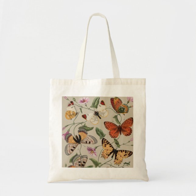 Butterfly Moth Nature Collection Drawing Tote Bag (Front)