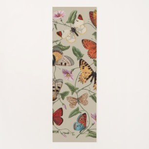 Butterfly Moth Nature Collection Drawing Yoga Mat