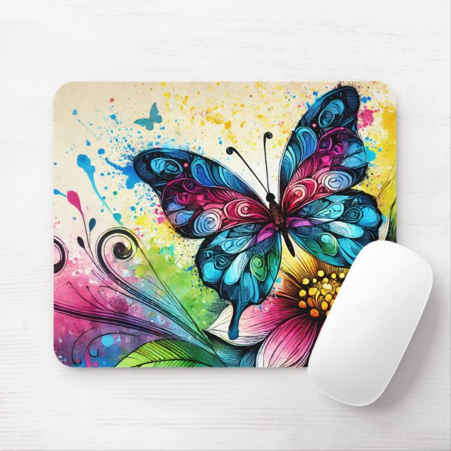 Butterfly Mouse Mat (With Mouse)