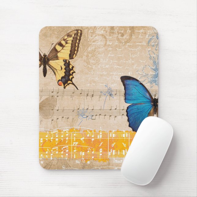 Butterfly Mouse Pad (With Mouse)