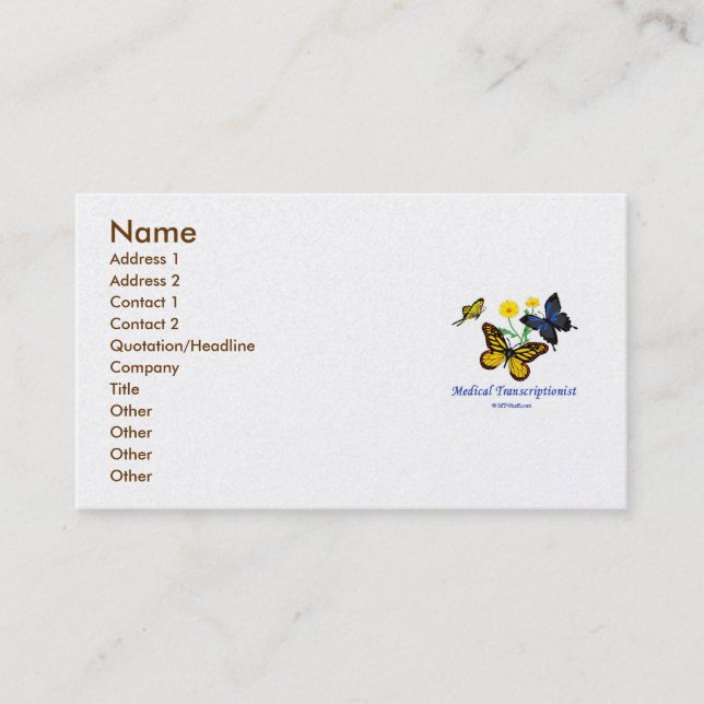 Butterfly MT Business Card (Front)
