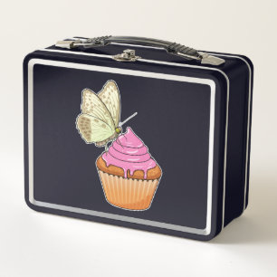 Butterfly Muffin Metal Lunch Box