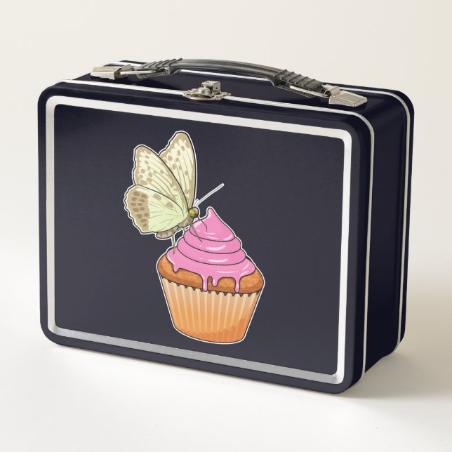 Butterfly Muffin Metal Lunch Box (Front)