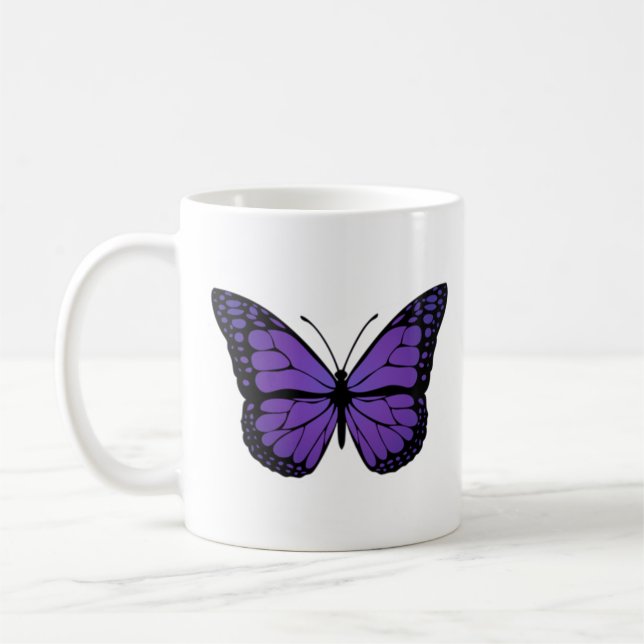 Butterfly Mug - Purple Butterfly - Perfect Gift (Left)