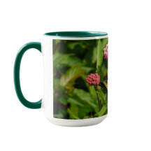 Butterfly mug with milkweed flowers