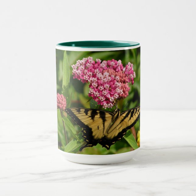 Butterfly mug with milkweed flowers (Center)
