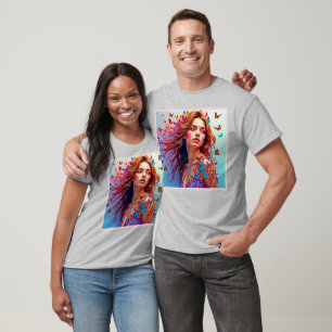 Butterfly Muse Portrait Art T-Shirt