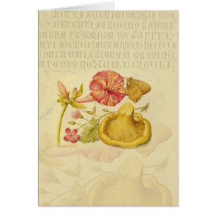 Butterfly Mushroom Flower Watercolor Painting