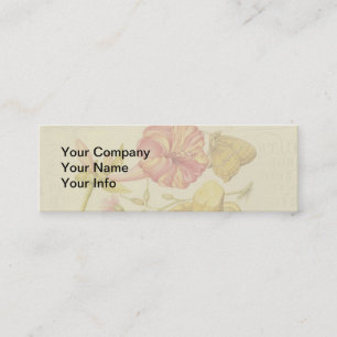 Butterfly Mushroom Flower Watercolor Painting Mini Business Card