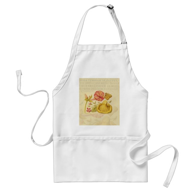 Butterfly Mushroom Flower Watercolor Painting Standard Apron (Front)