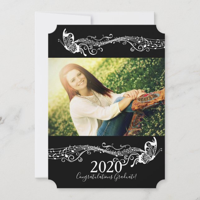 Butterfly Music Graduate Photo Announcement (Front)