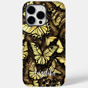 Butterfly Name Black and Gold Case-Mate iPhone 14 Pro Max Case