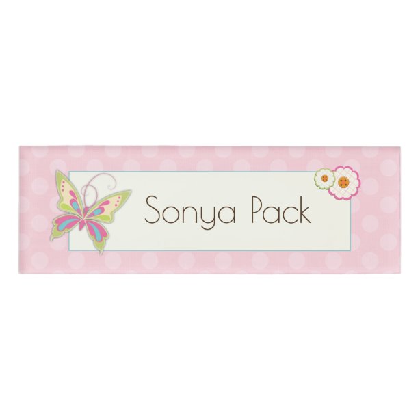 Butterfly Flower Template Name Tags & Badges Zazzle UK