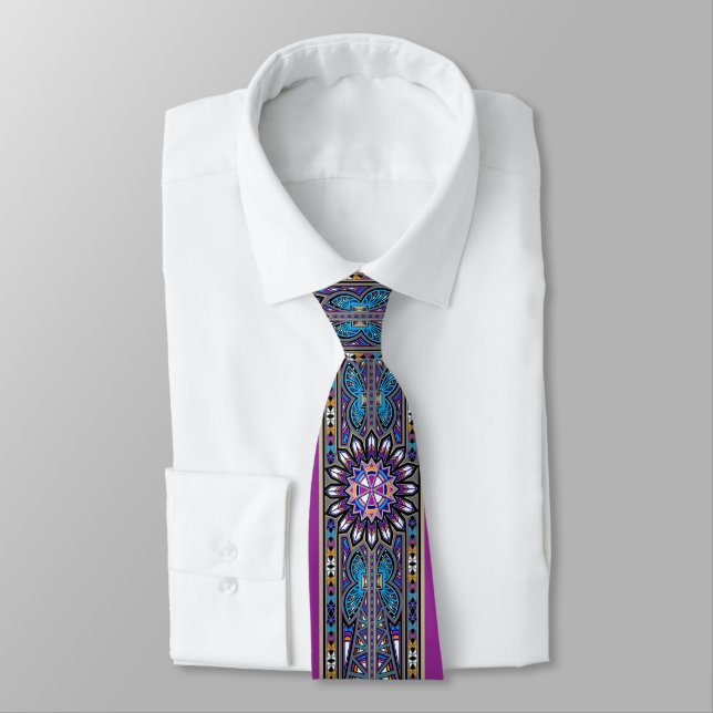 Butterfly Nation Purple Blue Tie (Tied)