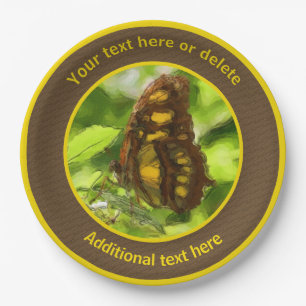Butterfly Nature Art Personalised Party   Paper Plate