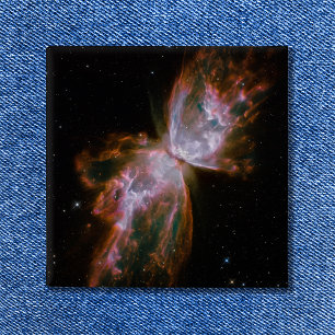 Butterfly Nebula Celestial Space Photo 15 Cm Square Badge