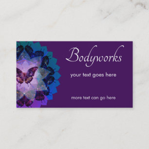 Butterfly Nebula Mandala   Purple Business Card