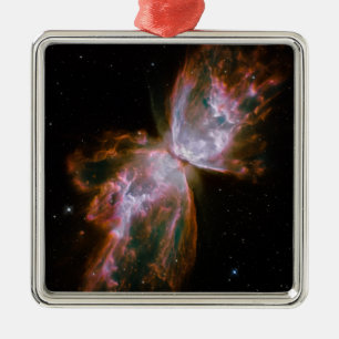 Butterfly Nebula Print Metal Tree Decoration