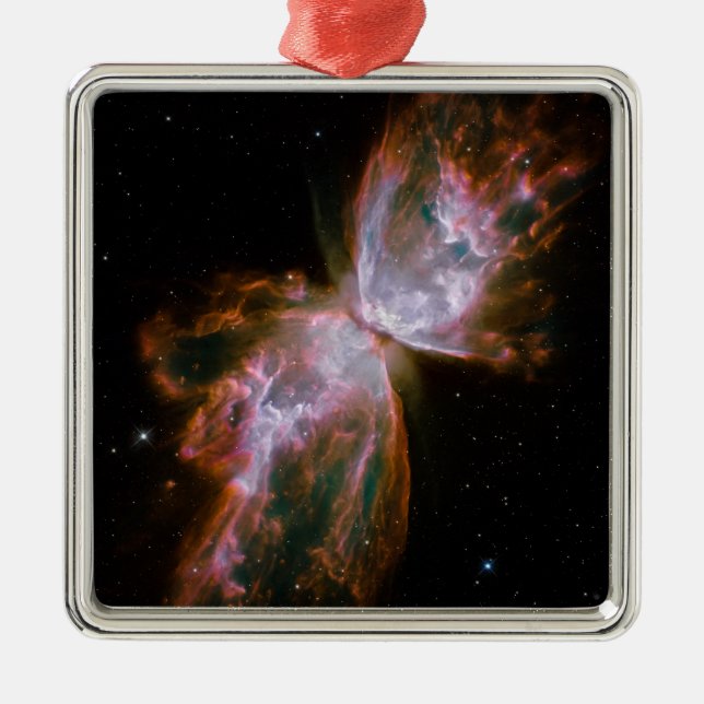 Butterfly Nebula Print Metal Tree Decoration (Front)