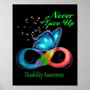 Butterfly Never Give Up Disability Awareness _1 Poster