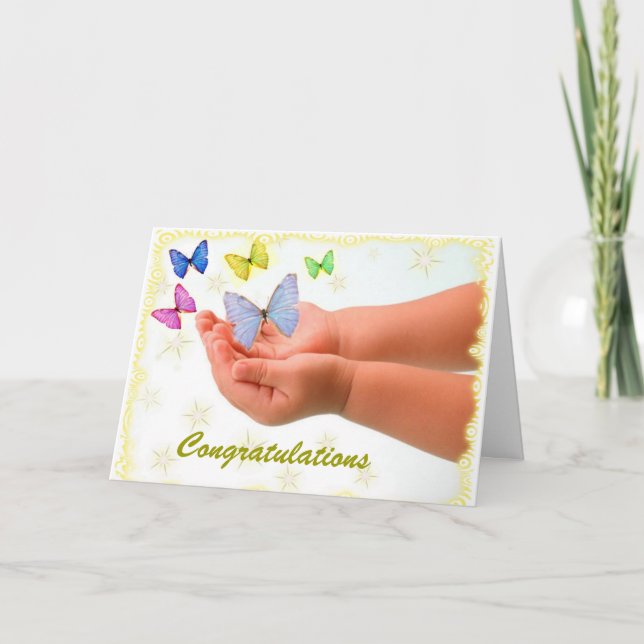 Butterfly New Baby Card (Front)