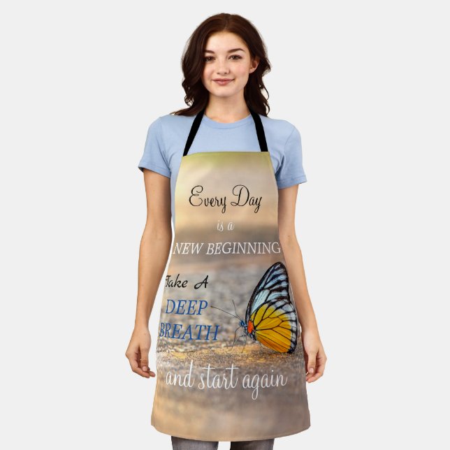 Butterfly New Beginning beach at dawn Apron (Worn)