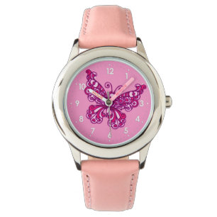 Butterfly numbered girls watch