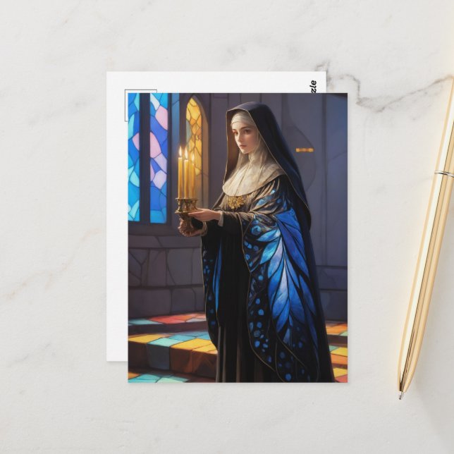 Butterfly Nun Postcard (Front/Back In Situ)