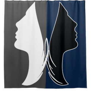 Butterfly of female faces shower curtain