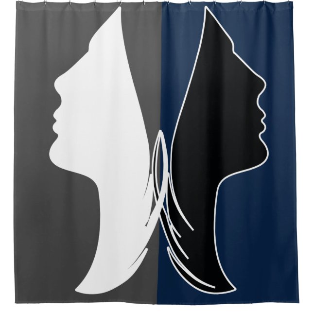 Butterfly of female faces shower curtain (Front)