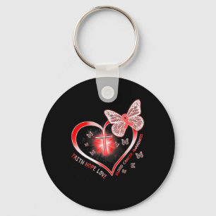 Butterfly Of Hope Faith And Love For Blood Cancer  Key Ring