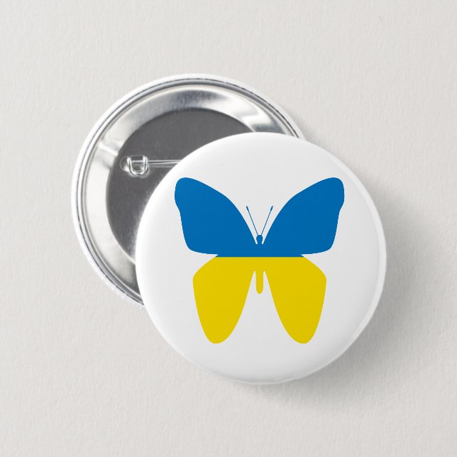 Butterfly of Ukraine 6 Cm Round Badge (Front & Back)