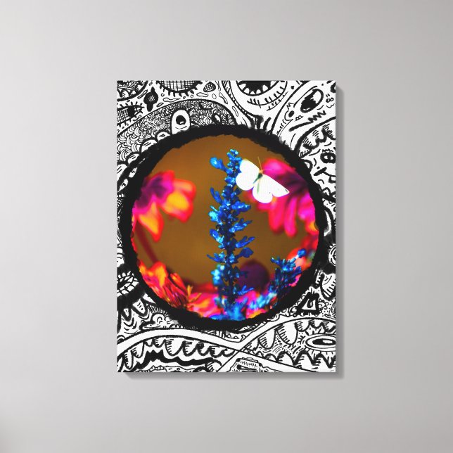 Butterfly on a Flower Canvas Print (Front)