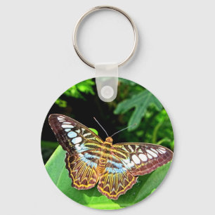 Butterfly on a Leaf Key Ring