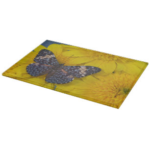 Butterfly on a Yellow Flower Cutting Board