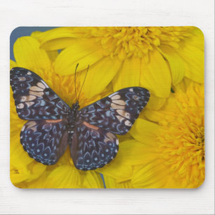 Butterfly on a Yellow Flower Mouse Mat