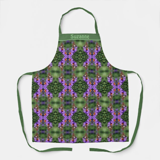 Butterfly On Aster Flower Personalised   Apron (Front)