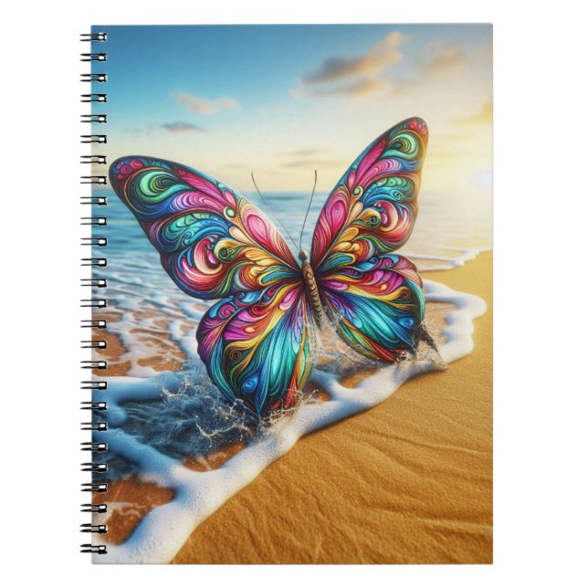 Butterfly on beach notebook (Front)