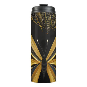 Butterfly on Black Thermal Tumbler