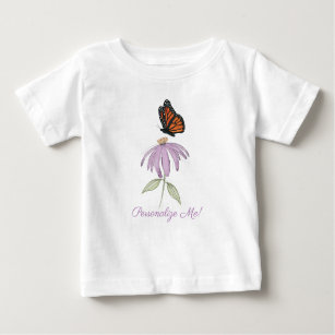 Butterfly on Cone Flower Baby Fine Jersey T-Shirt