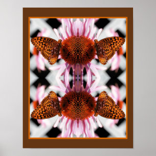 Butterfly On Coneflower Abstract Poster