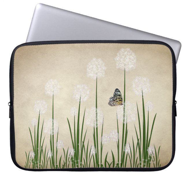 Butterfly On Dandelion  Laptop Sleeve (Front)