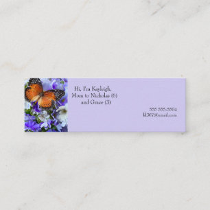 Butterfly on fairy primroses Mum Mini Business Card