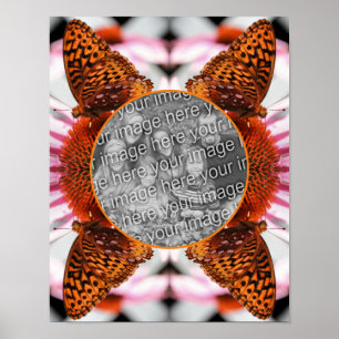 Butterfly On Flower Frame Create Your Own Photo Poster