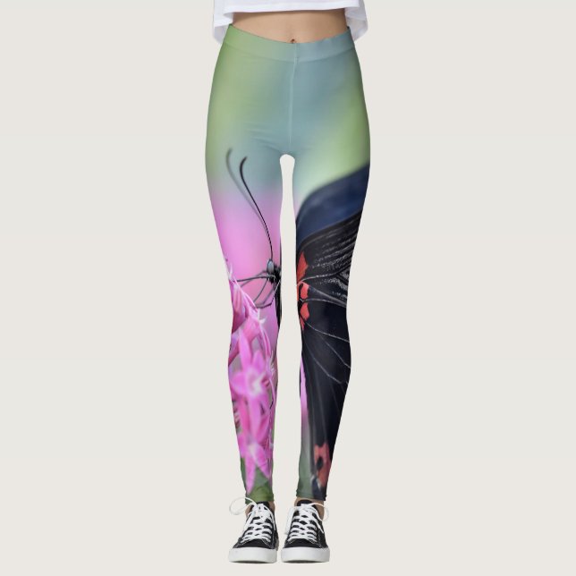 Butterfly on flower leggings (Front)
